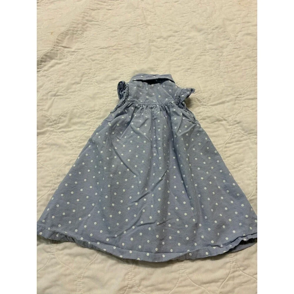Penelope Mack Toddler Girls Blue Chambray Print Sleeveless Sun dress 18M EUC